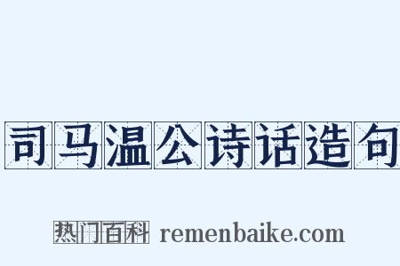 司马温公诗话造句是什么意思的图片